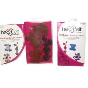 Heartfelt Creations Wild Aster Scroll & Cluster Cling Stamps & Craft Dies Floral